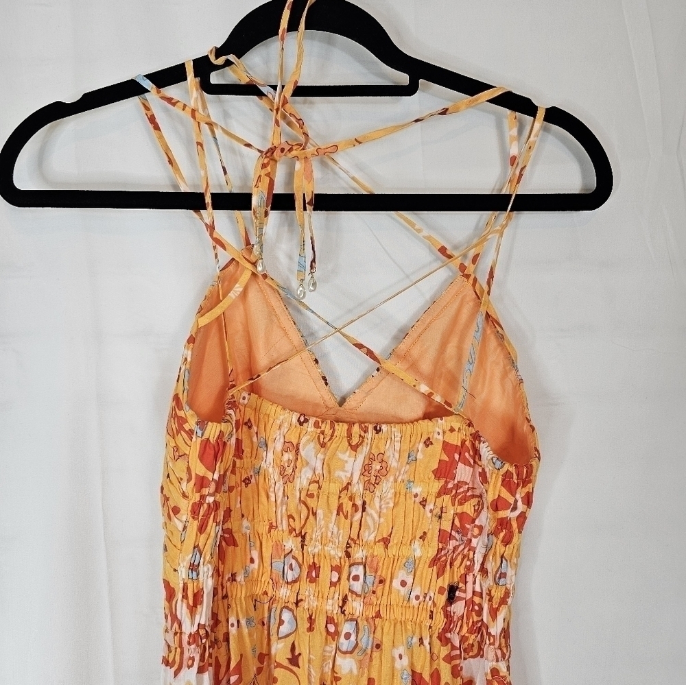 DEREK Lam 10 Crosby size 2 orange paisley maxi dress with halter NWOT - Picture 5 of 9